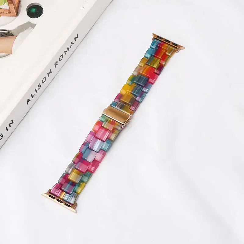 Ersatzarmband für die Apple Watch aus Regenbogen-Harz