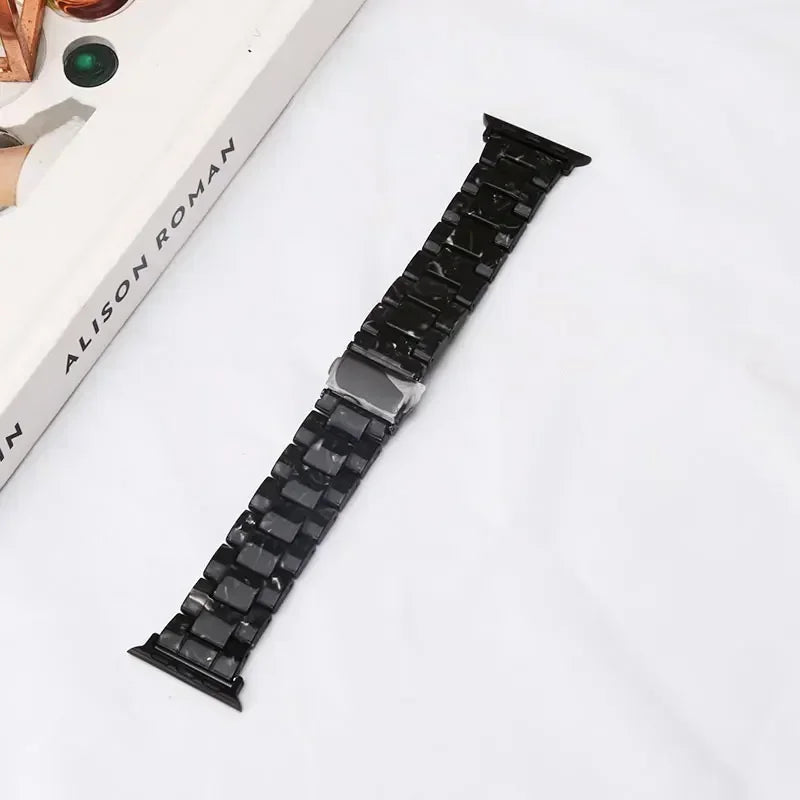 Ersatzarmband für die Apple Watch aus schwarzem Harz