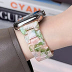 Ersatzarmband für die Apple Watch aus grün-rosa Harz
