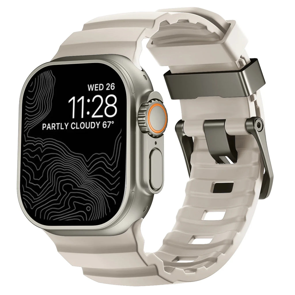 Bracelet de remplacement pour Apple Watch en silicone épais blanc