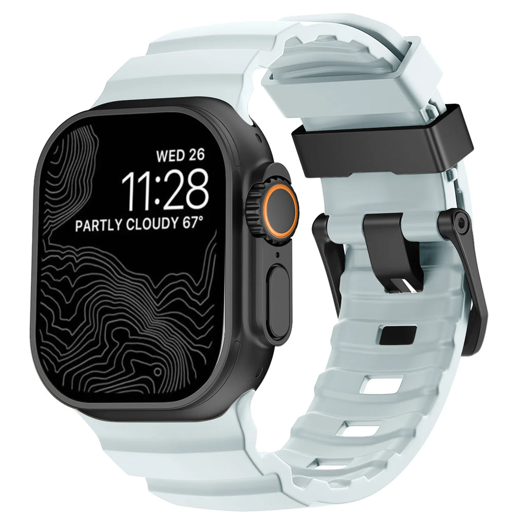 Bracelet de remplacement pour Apple Watch en silicone épais bleu