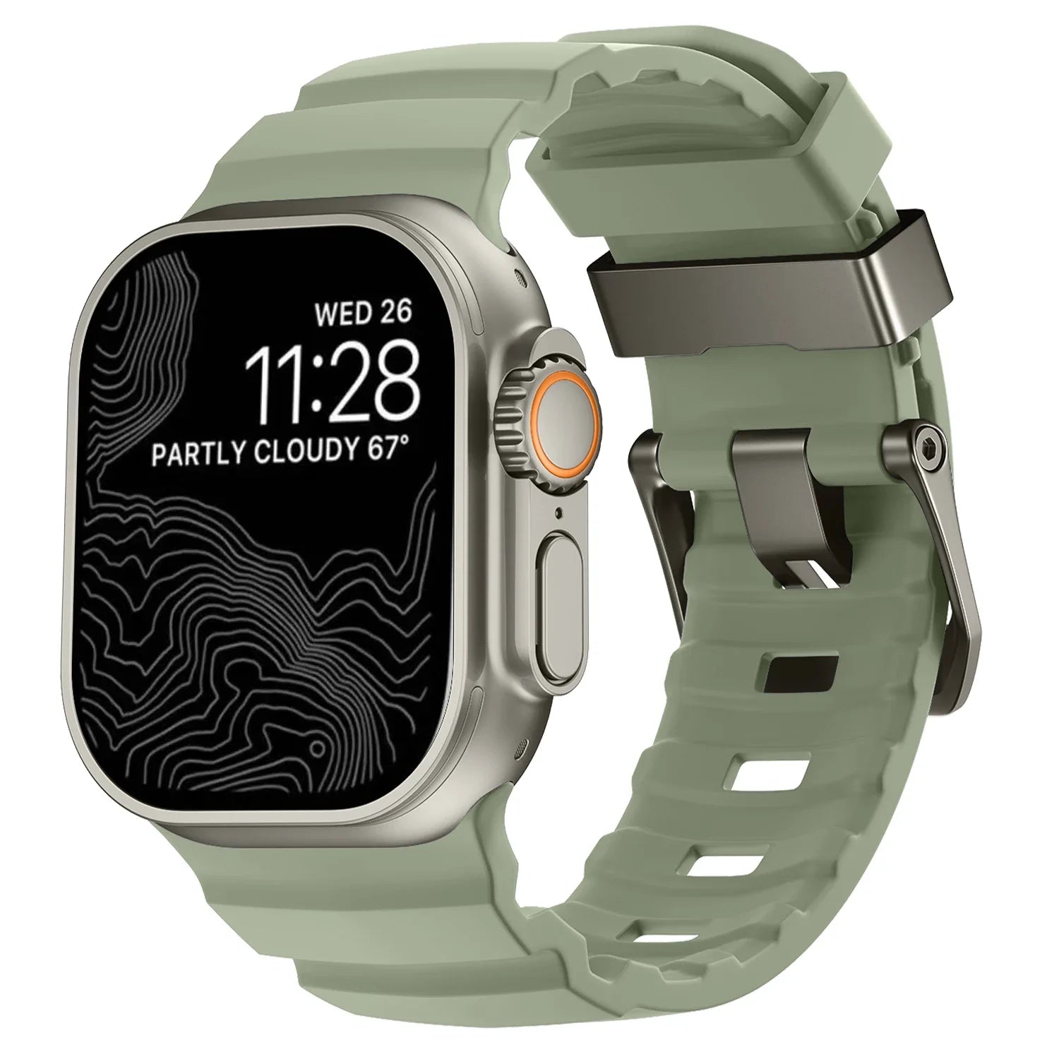 Bracelet de remplacement pour Apple Watch en silicone épais vert
