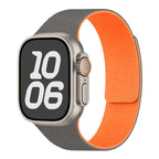 Bracelet de remplacement pour Apple Watch en silicone magnétique gris orange