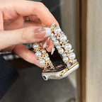 Ersatzarmband für die Apple Watch mit Strass und goldfarbenen Perlen und Perle
