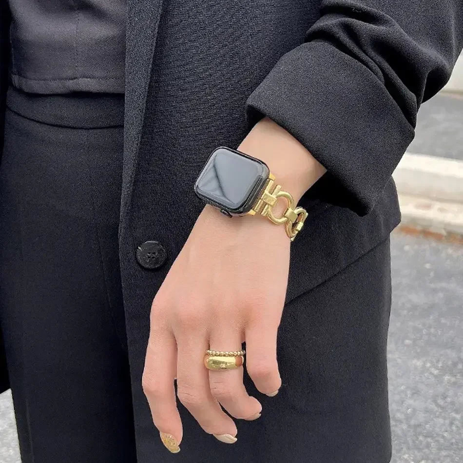 Erstatningsarmbånd til Apple Watch til kvinder i guldfarve