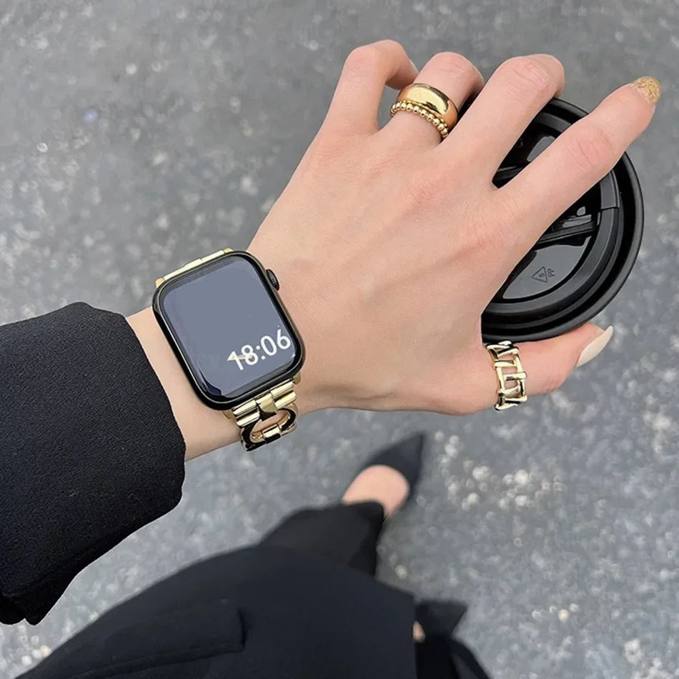 Erstatningsarmbånd til Apple Watch til kvinder i guldfarve