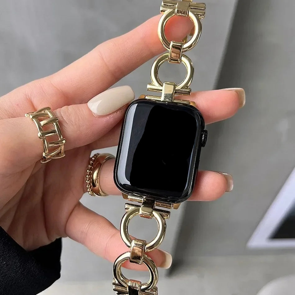 Erstatningsarmbånd til Apple Watch til kvinder i guldfarve