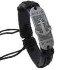 Bracelet des Flots en Cuir Ancre