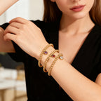 Bracelet doré avec pierre de naissance pour femme
