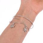 Bracelet Double avec Flocons de Neige en Cristal