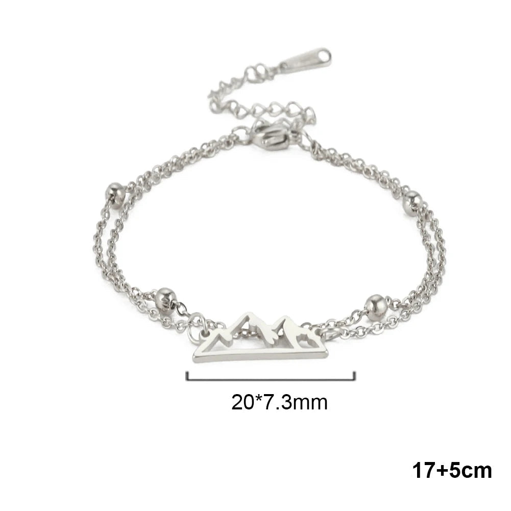 Bracelet Double avec Pendentif Montagne