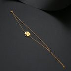 Bracelet Double avec Trèfle à 4 Feuilles or