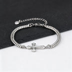Doppelreihiges Armband mit Kreuz