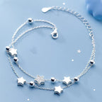 Doppelreihiges Armband mit versilberten Sternen