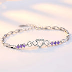 Bracelet élégant avec Coeur en Zircon violet