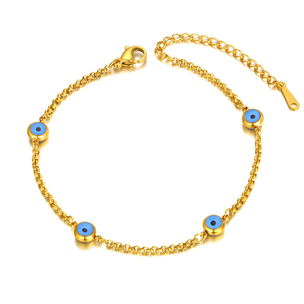 Bracelet Elégant Contre le Mauvais Oeil Turc or