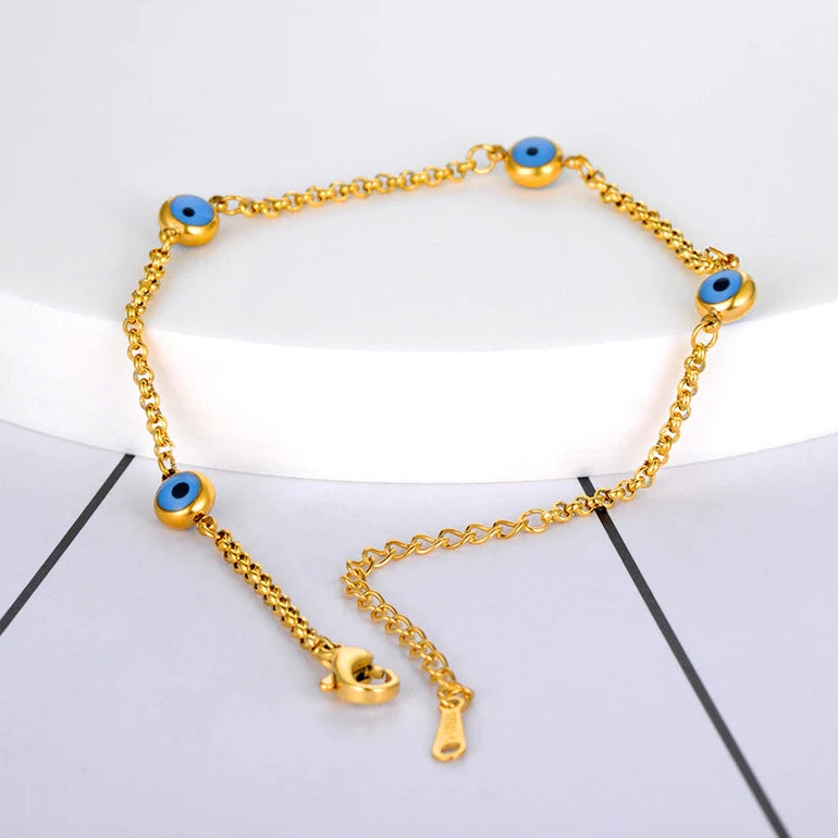 Bracelet Elégant Contre le Mauvais Oeil Turc or