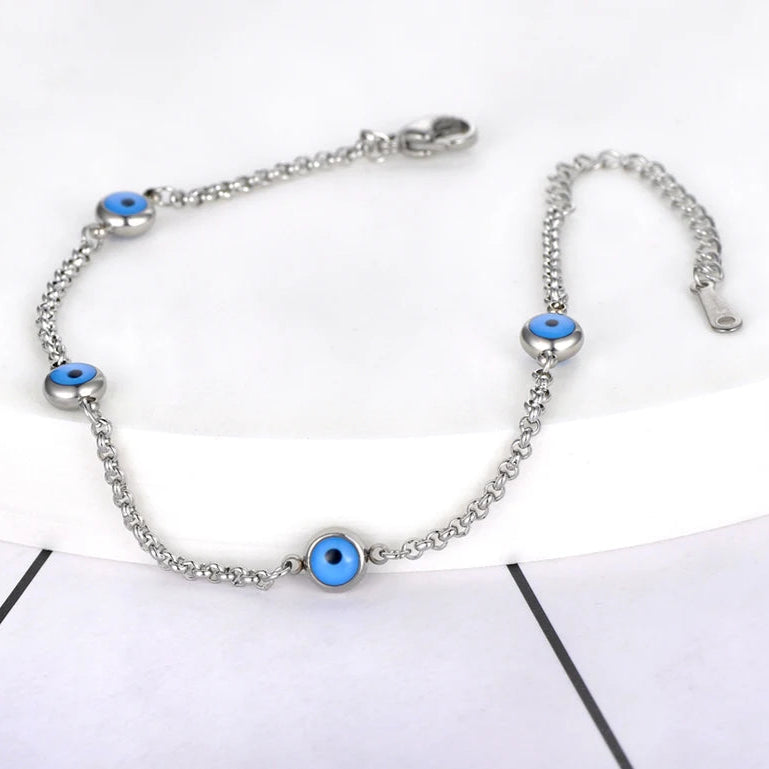 Bracelet Elégant Contre le Mauvais Oeil Turc argent