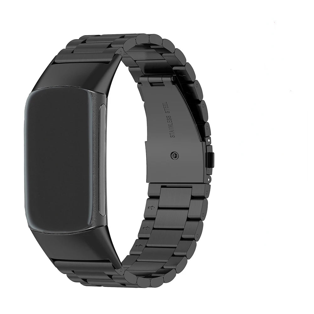 Bracelet en acier pour montre Fitbit Charge 5, Charge 6 noir