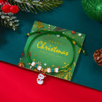 Bracelet en Corde avec Pendentif de Noël bonhomme de neige vert