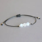 Bracelet en Corde et Crystal Pierre de Lune