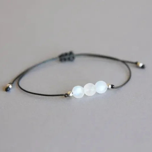 Bracelet en Corde et Crystal Pierre de Lune