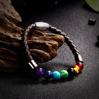 Bracelet en Corde et Pierres 7 Chakras