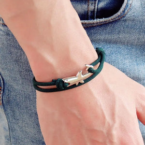 Bracelet en Corde Requin vert