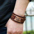 Bracelet En Cuir Aigle Marron