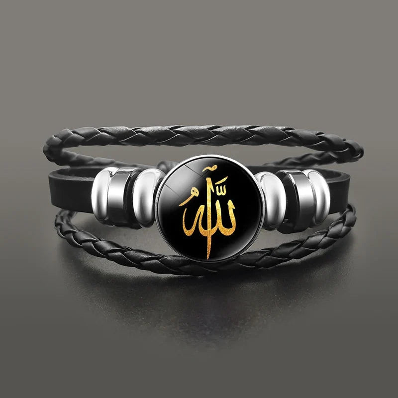 Armband i guld arabiskt muslimskt läder med Allah