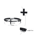 Pulsera de cuero con cruz cristiana