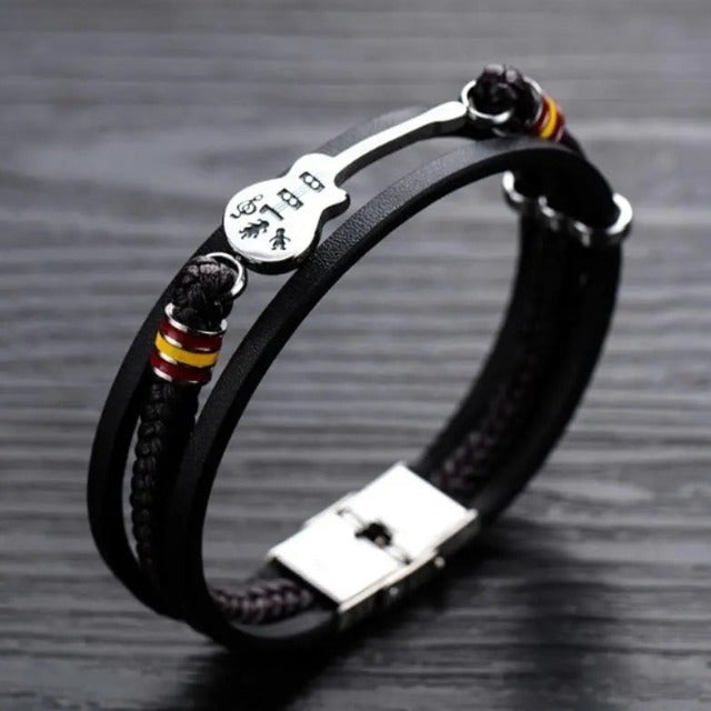Leather Guitar Bracelet 