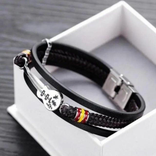 Leather Guitar Bracelet 