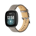Lederarmband für Fitbit Versa 3, Versa 4, Sense 1 und Sense 2 Uhr in Grau