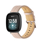 Lederarmband für Fitbit Versa 3, Versa 4, Sense 1 und Sense 2 Uhr in Rosa