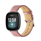 Lederarmband für Fitbit Versa 3, Versa 4, Sense 1 und Sense 2 Uhr in Rosa