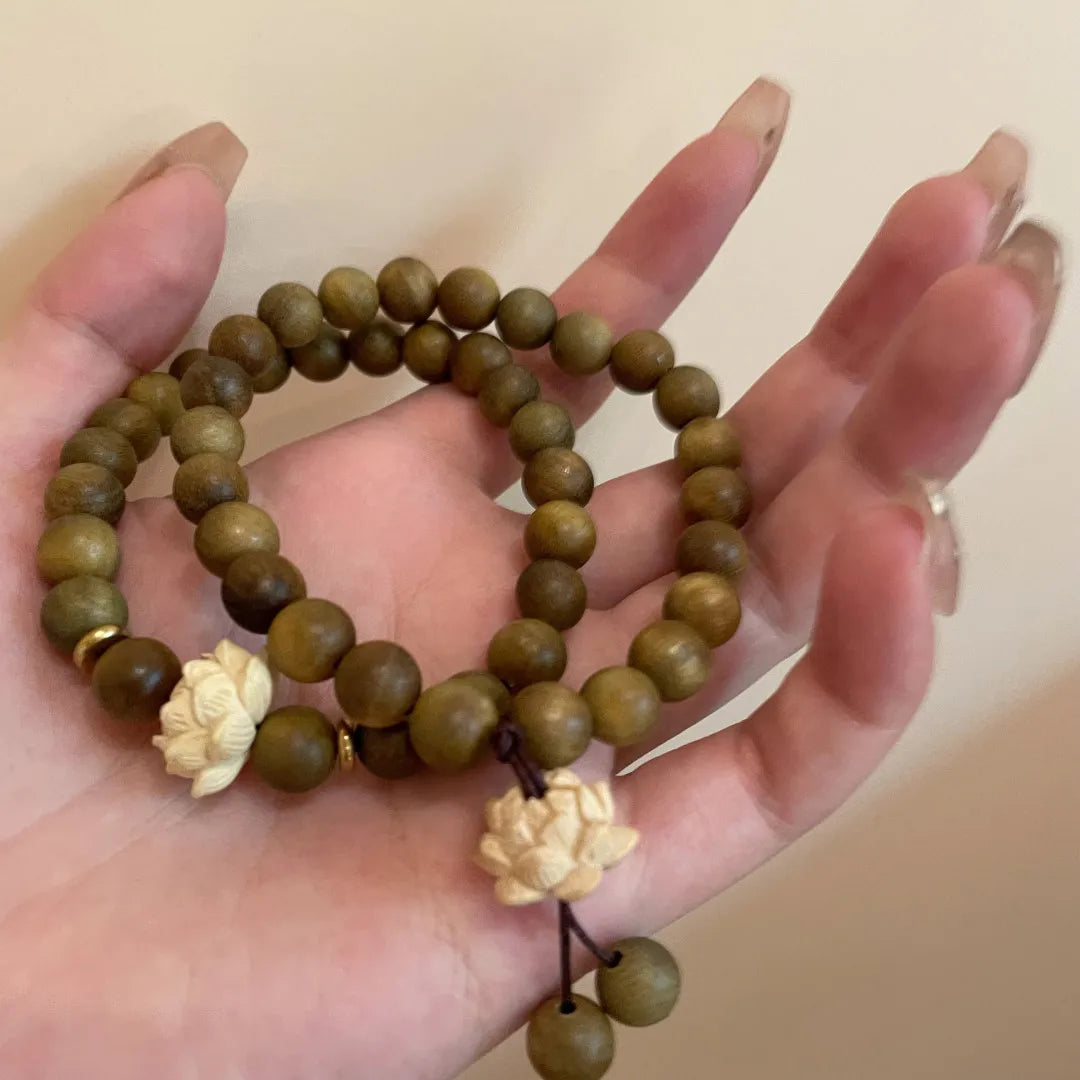 Bracelet en Perles de Bois Naturel