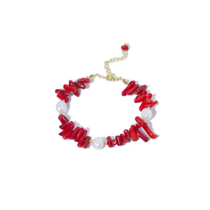 Bracelet en Pierre Corail et Perles