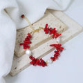 Bracelet en Pierre Corail et Perles