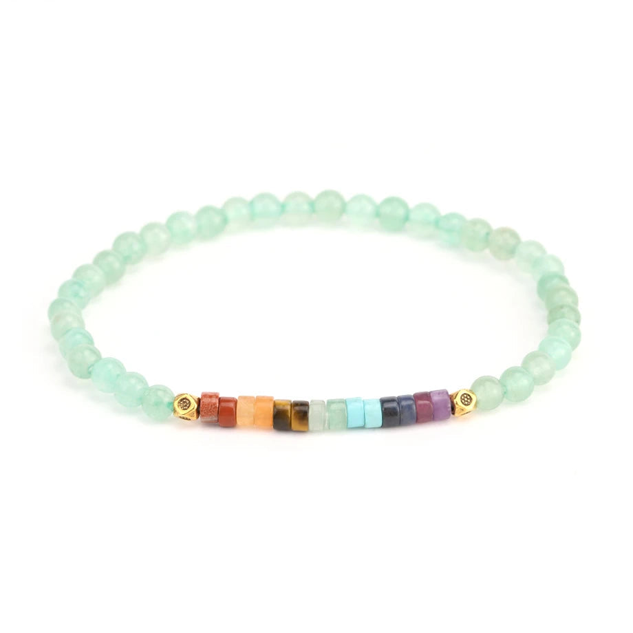 Bracelet en Pierres Naturelles 7 Chakras Aventurine verte