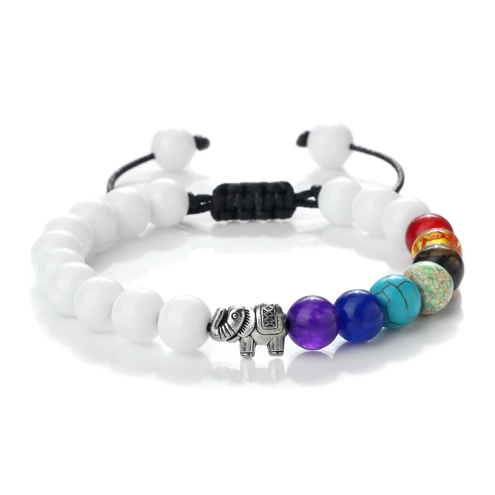 Bracelet en Pierres Naturelles et Eléphant 7 Chakras 4