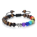 Bracelet en Pierres Naturelles et Eléphant 7 Chakras 9