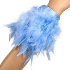 Armband mit luftiger rosa Feder, blau