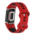 Bracelet en silicone pour montre Fitbit Charge 5, Charge 6 rouge noir