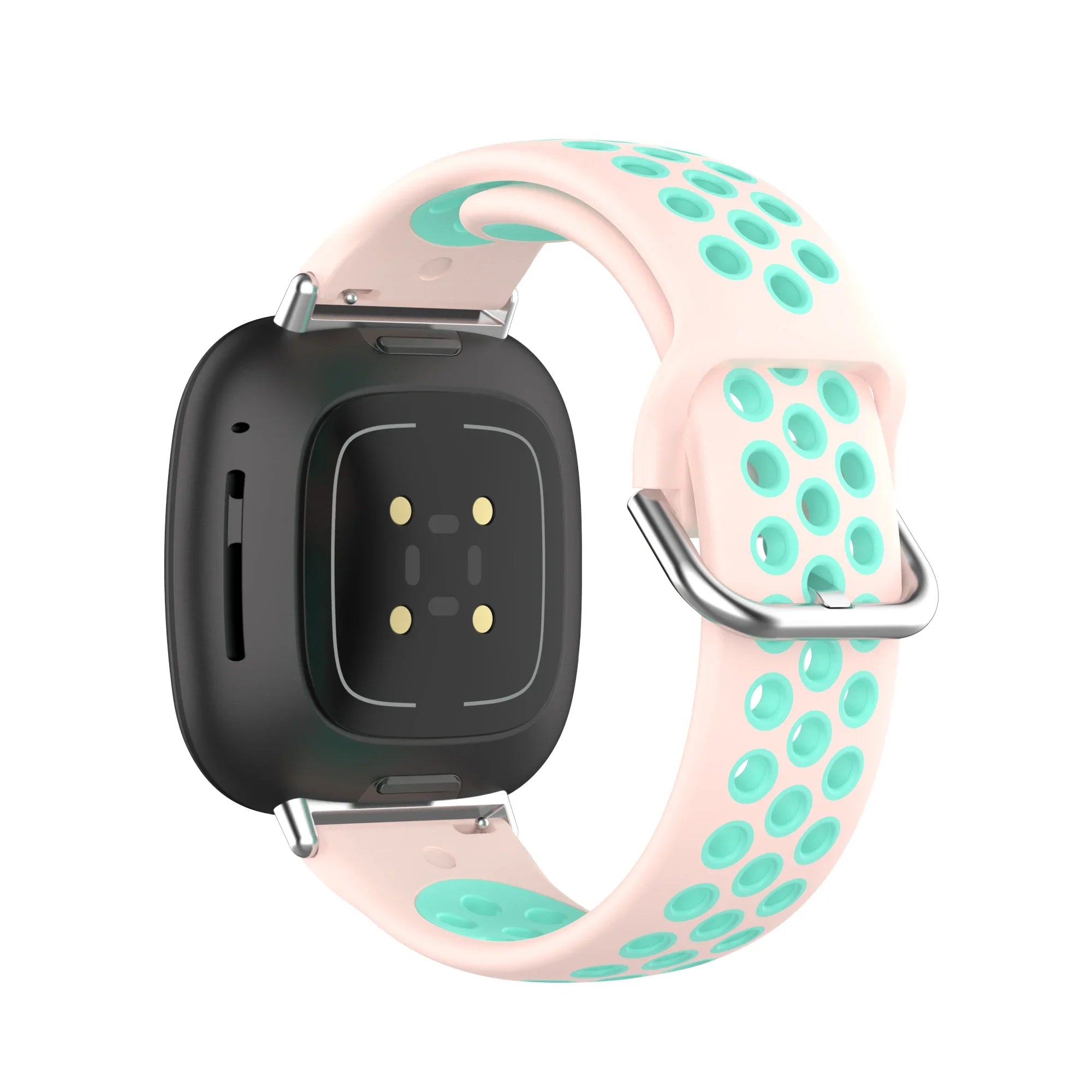 Silikonarmband für Fitbit Versa 3, Versa 4, Sense 1 und Sense 2 Uhr in Rosa und Cyan