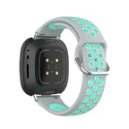 Silikonarmband für Fitbit Versa 3, Versa 4, Sense 1 und Sense 2 Uhr in Grau und Cyan