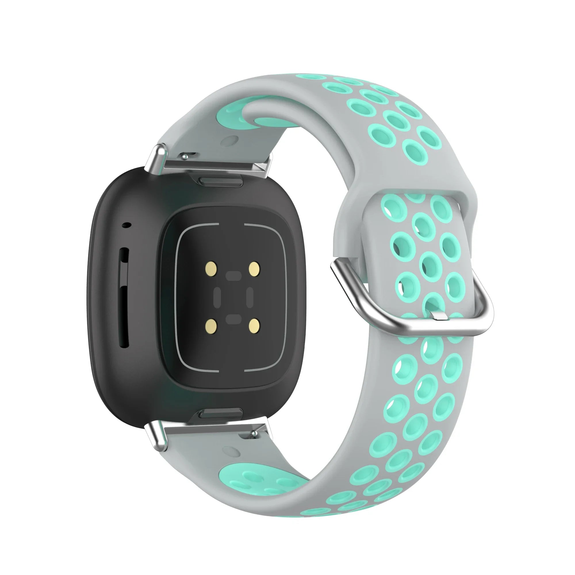 Silikonarmband für Fitbit Versa 3, Versa 4, Sense 1 und Sense 2 Uhr in Grau und Cyan