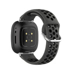 Silikonarmband für Fitbit Versa 3, Versa 4, Sense 1 und Sense 2 Uhr in Schwarz
