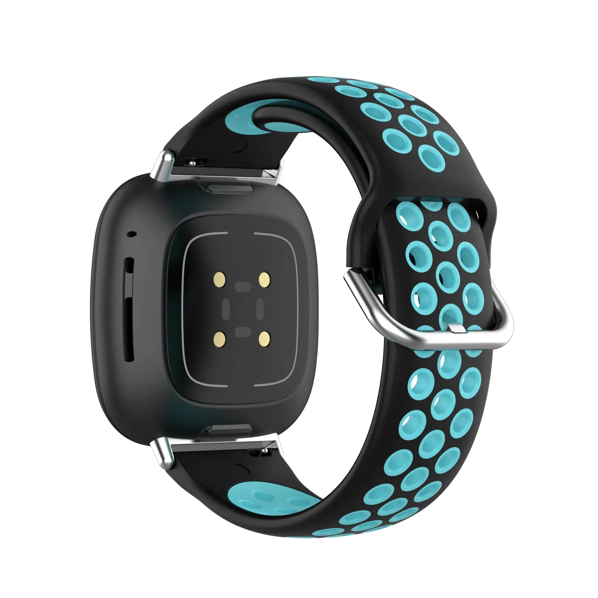 Silikonarmband für Fitbit Versa 3, Versa 4, Sense 1 und Sense 2 Uhr in Schwarz und Blau