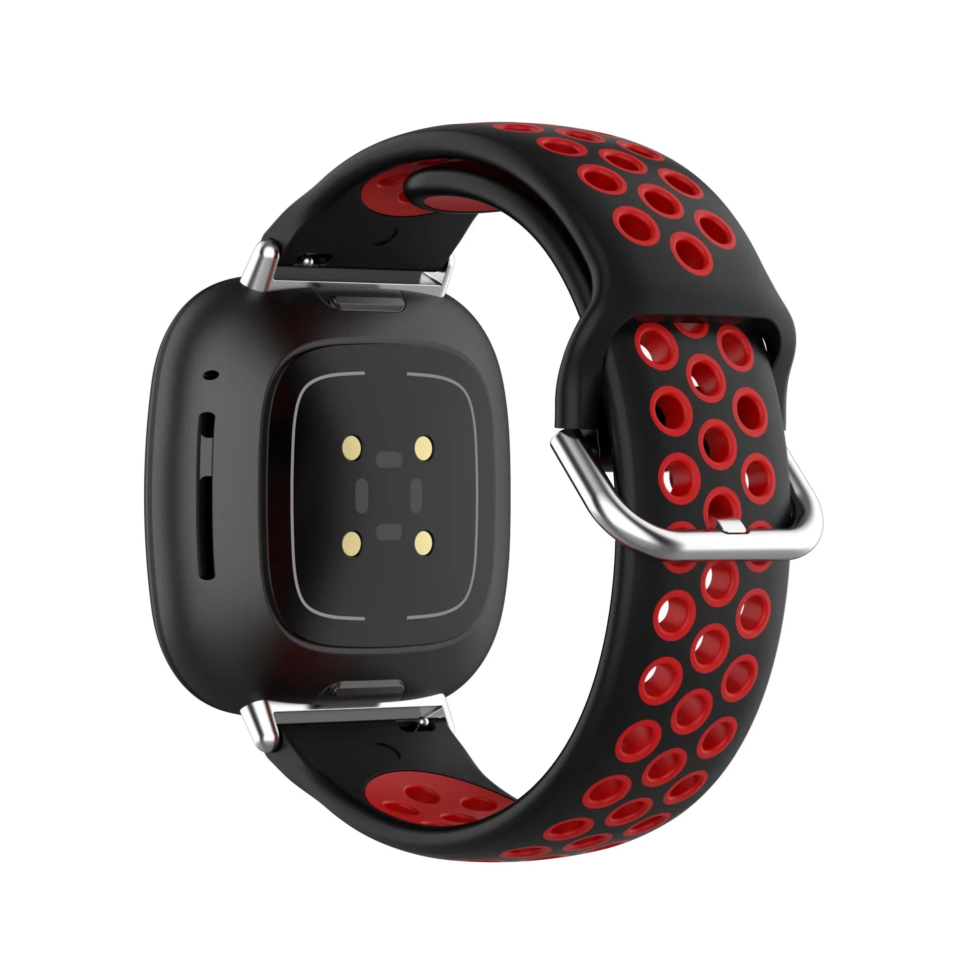 Silikonarmband für Fitbit Versa 3, Versa 4, Sense 1 und Sense 2 Uhr in Schwarz und Rot